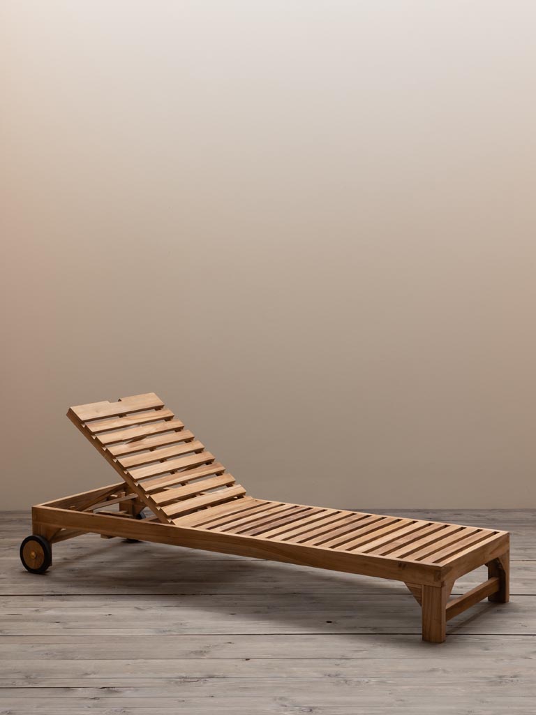 Outdoor sun lounger in teak Tirama - 10