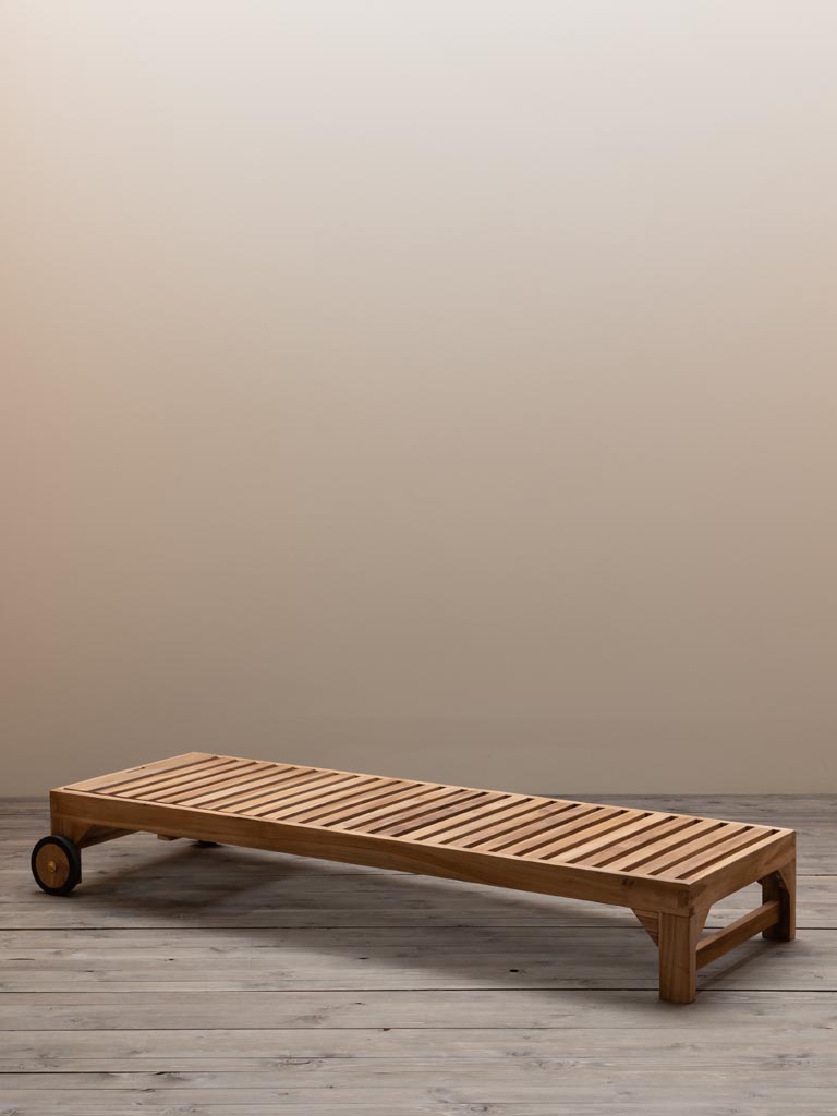 Outdoor sun lounger in teak Tirama - 9