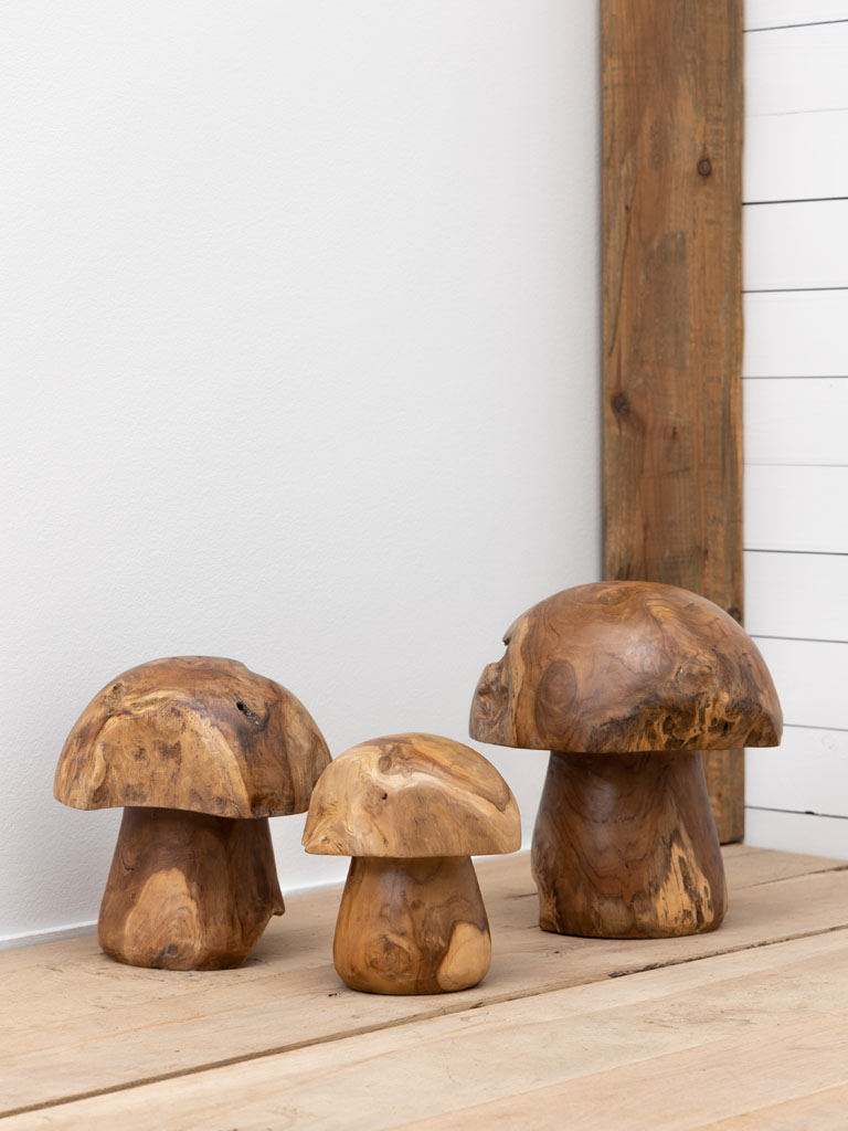 S/3 outdoor teak mushrooms - 1
