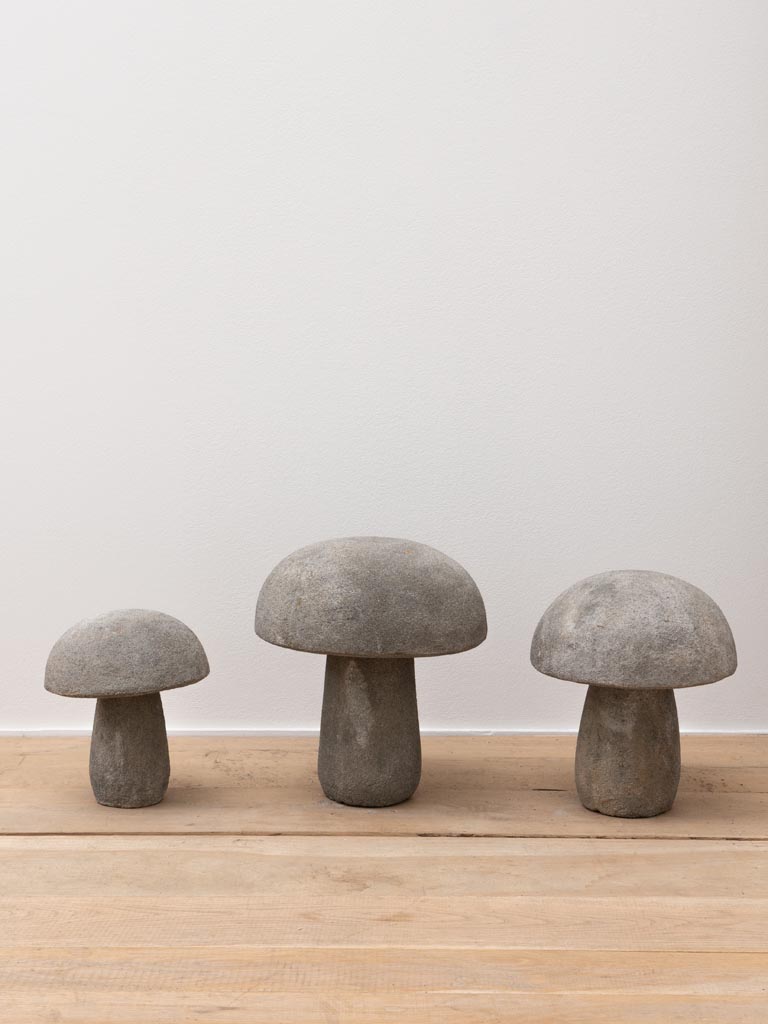 S/3 outdoor mushrooms in cement - 7