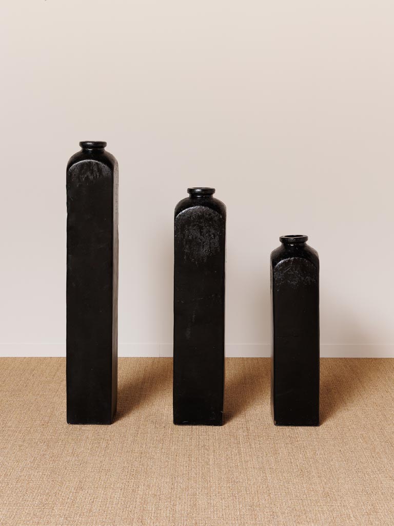 S/3 grands vases noirs extérieurs Canoa - 3