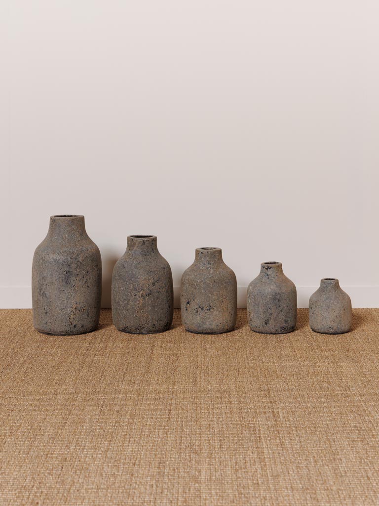 S/5 outdoor vases grey patina - 3
