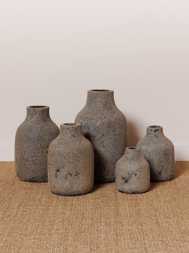 S/5 outdoor vases grey patina