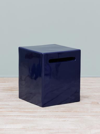 Tabouret lacqué bleu