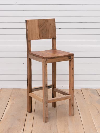 Chaise de bar bois recyclé Wati