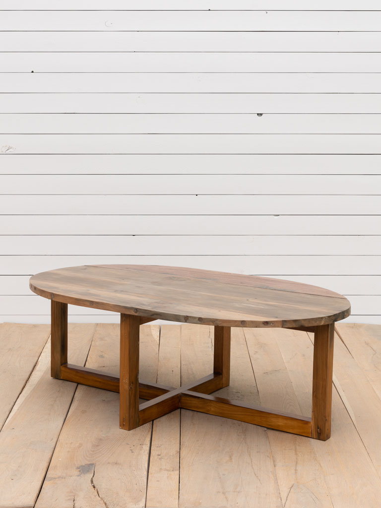 Oval coffee table recycled wood Wati *color variat - 1
