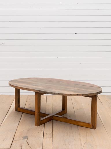 Table basse ovale bois recyclé Wati