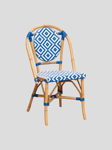 Blue and white rattan chair Lob Jardin