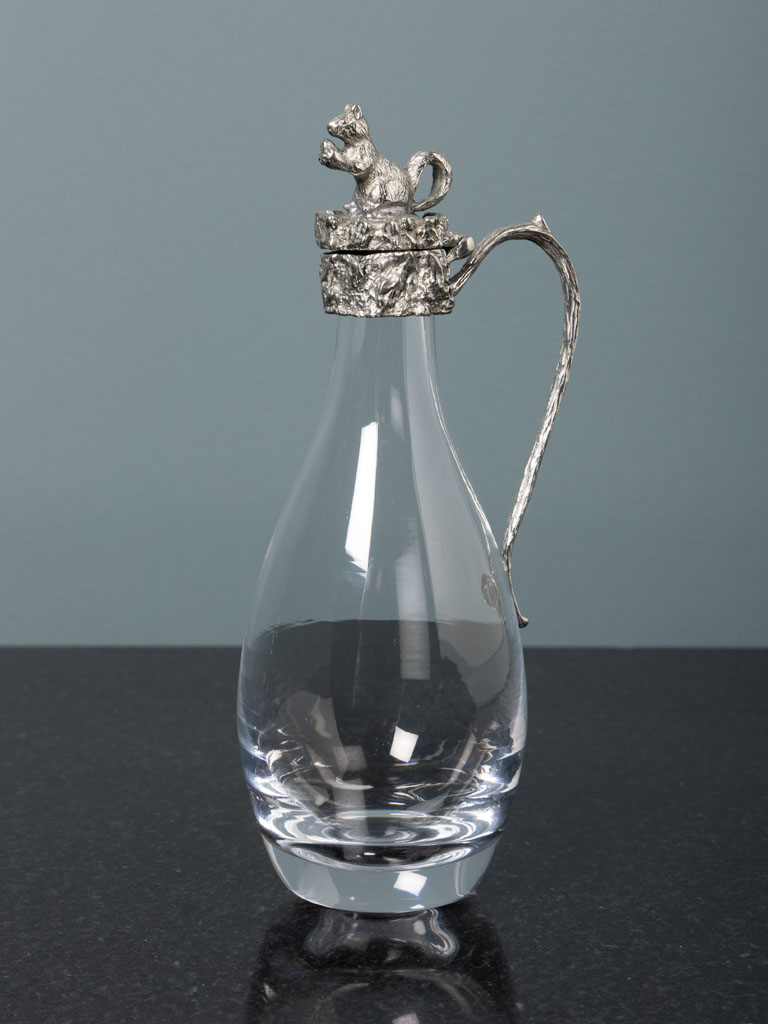 Vinegar bottle with pewter squirrel - 1