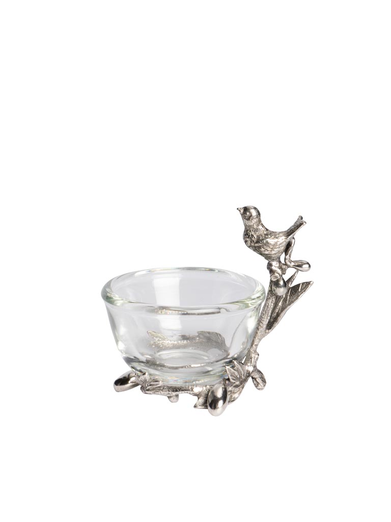 Tiny glass cup with bird - 2