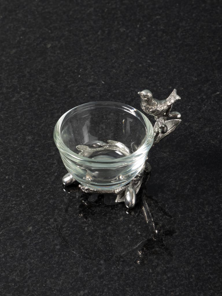 Tiny glass cup with bird - 3