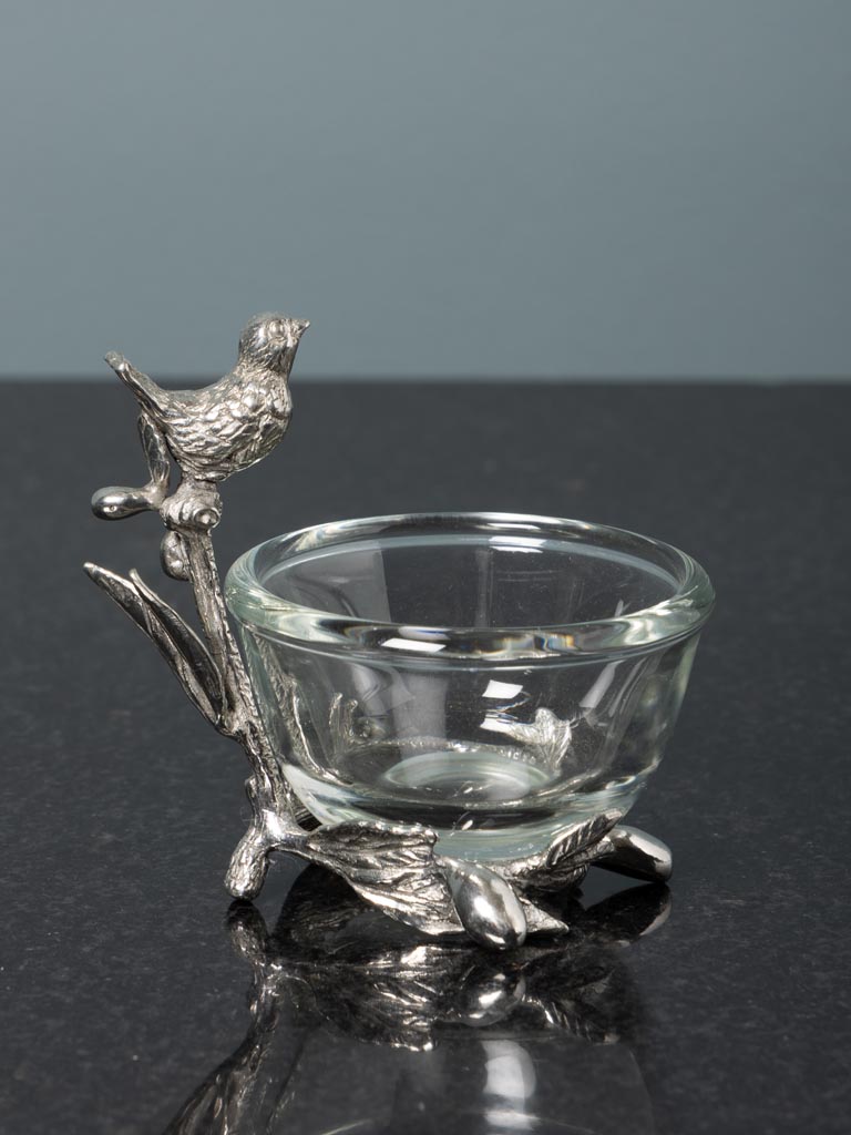Tiny glass cup with bird - 5