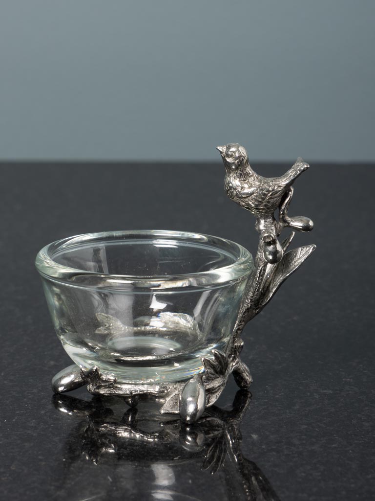 Tiny glass cup with bird - 4