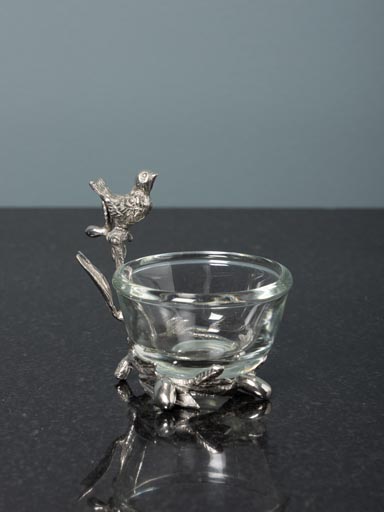 Tiny glass cup with bird
