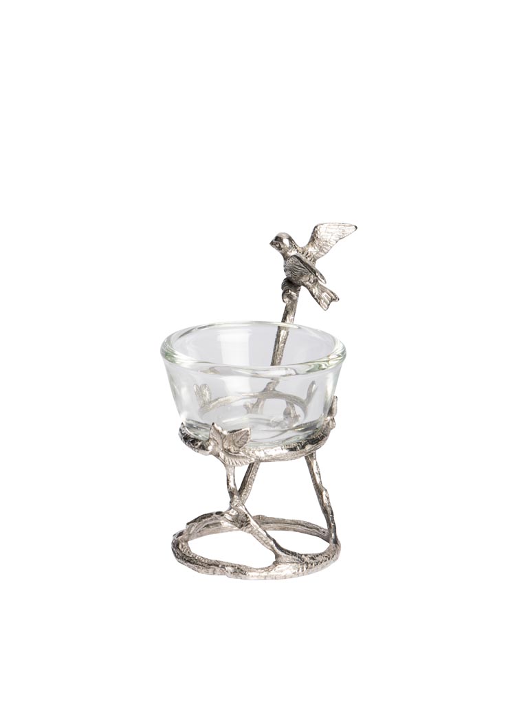 Petite coupelle en verre et oiseau sur branche - 2