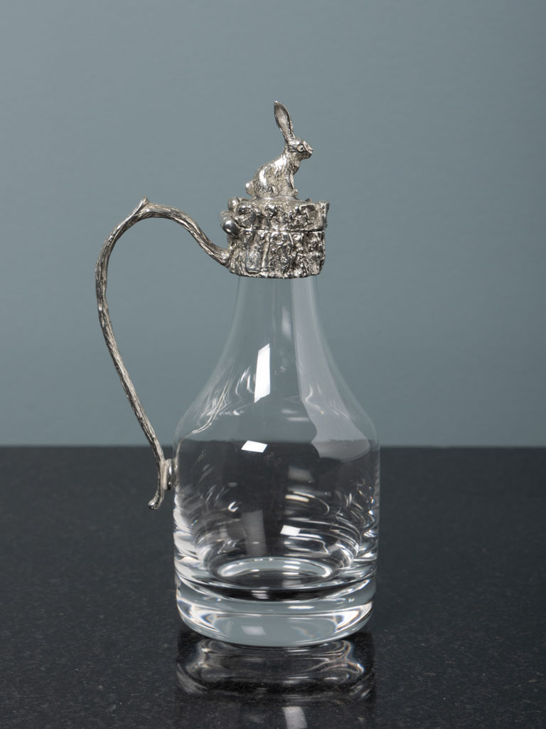 Vinegar bottle with pewter rabbit - 1