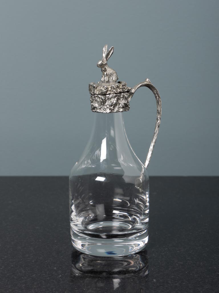 Vinegar bottle with pewter rabbit - 4