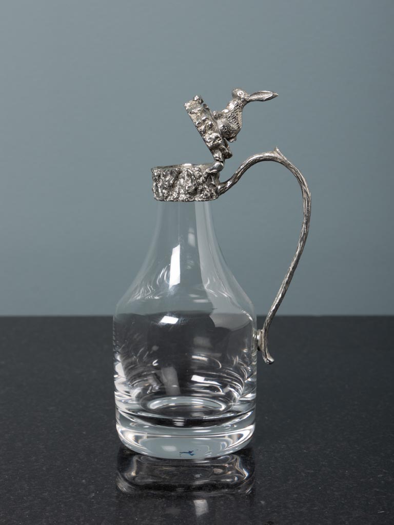 Vinegar bottle with pewter rabbit - 6