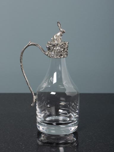 Vinegar bottle with pewter rabbit