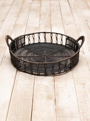 Rattan tray black wash