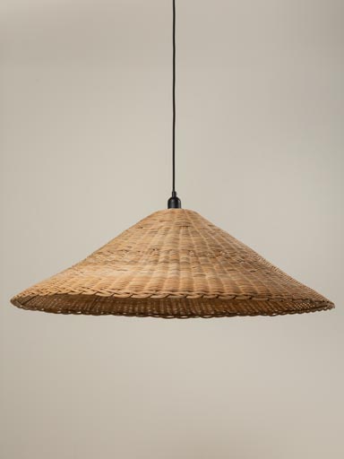 Hanging rattan hat lamp