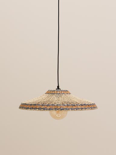 Hanging lamp Samoa yellow and blue edge