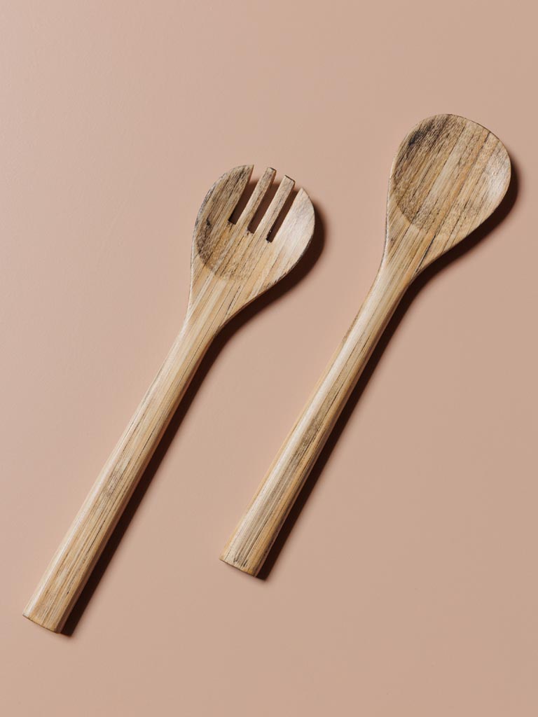 S/2 salad servers darker Bamboo - 3