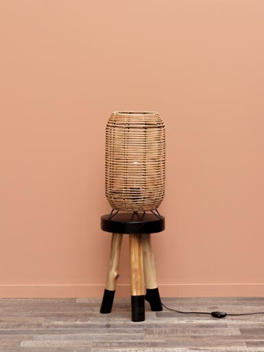Table lamp "Vannes" in natural rattan