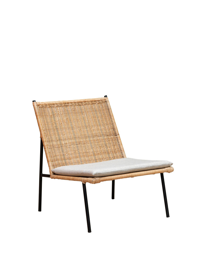 Rattan lounge chair with cushion Kalani - 4
