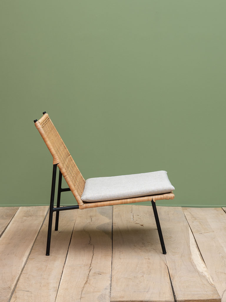 Rattan lounge chair with cushion Kalani - 7