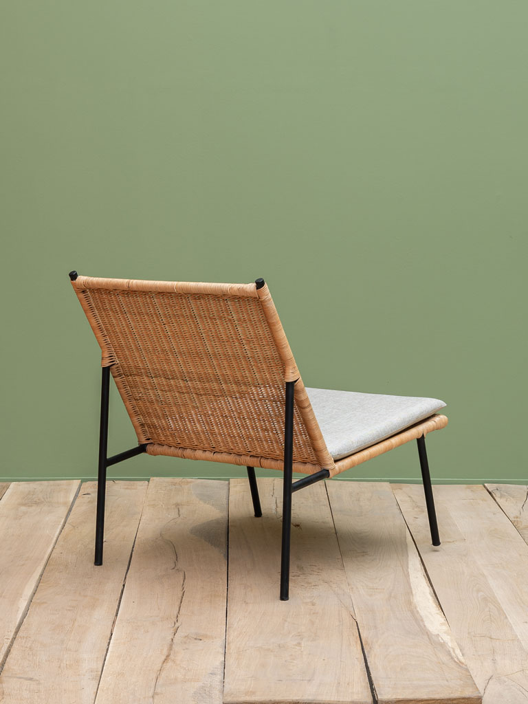 Rattan lounge chair with cushion Kalani - 6