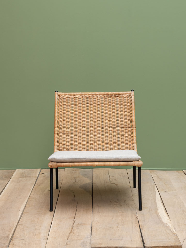Rattan lounge chair with cushion Kalani - 8