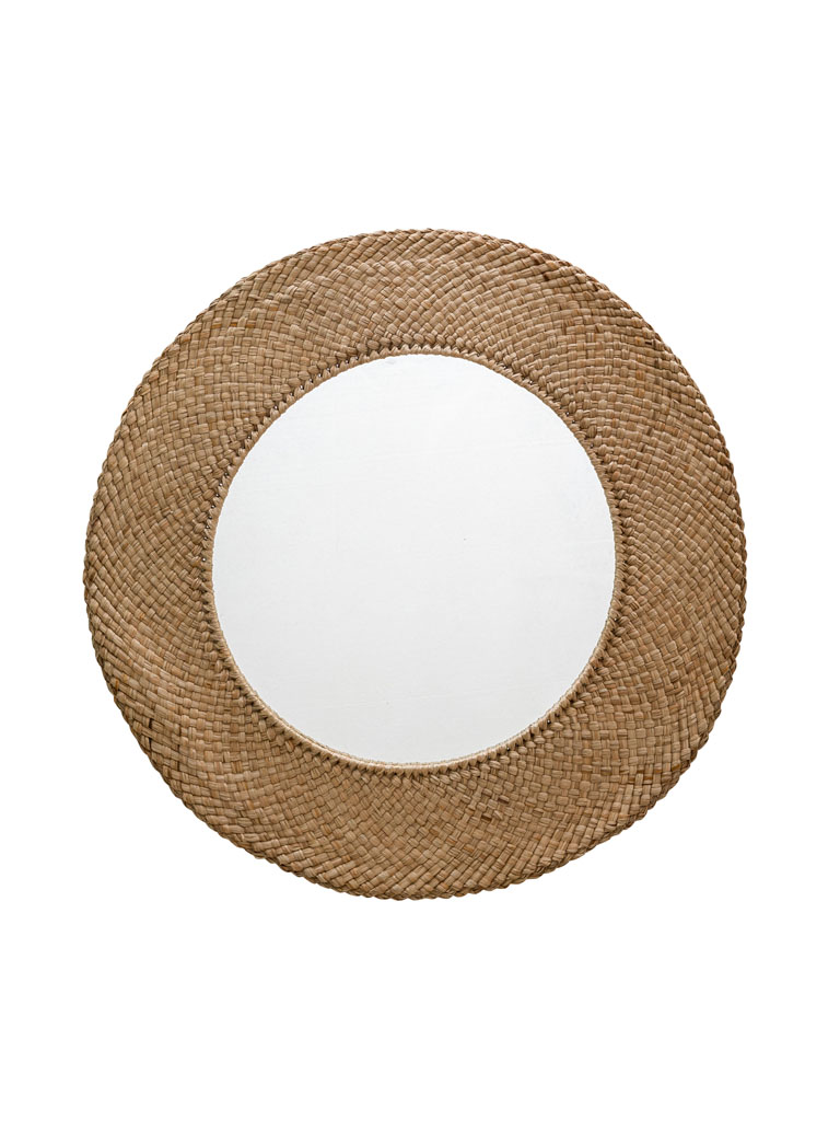 Raffia round mirror - 2
