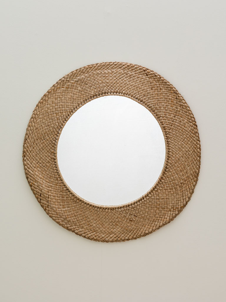 Miroir rond raffia - 1