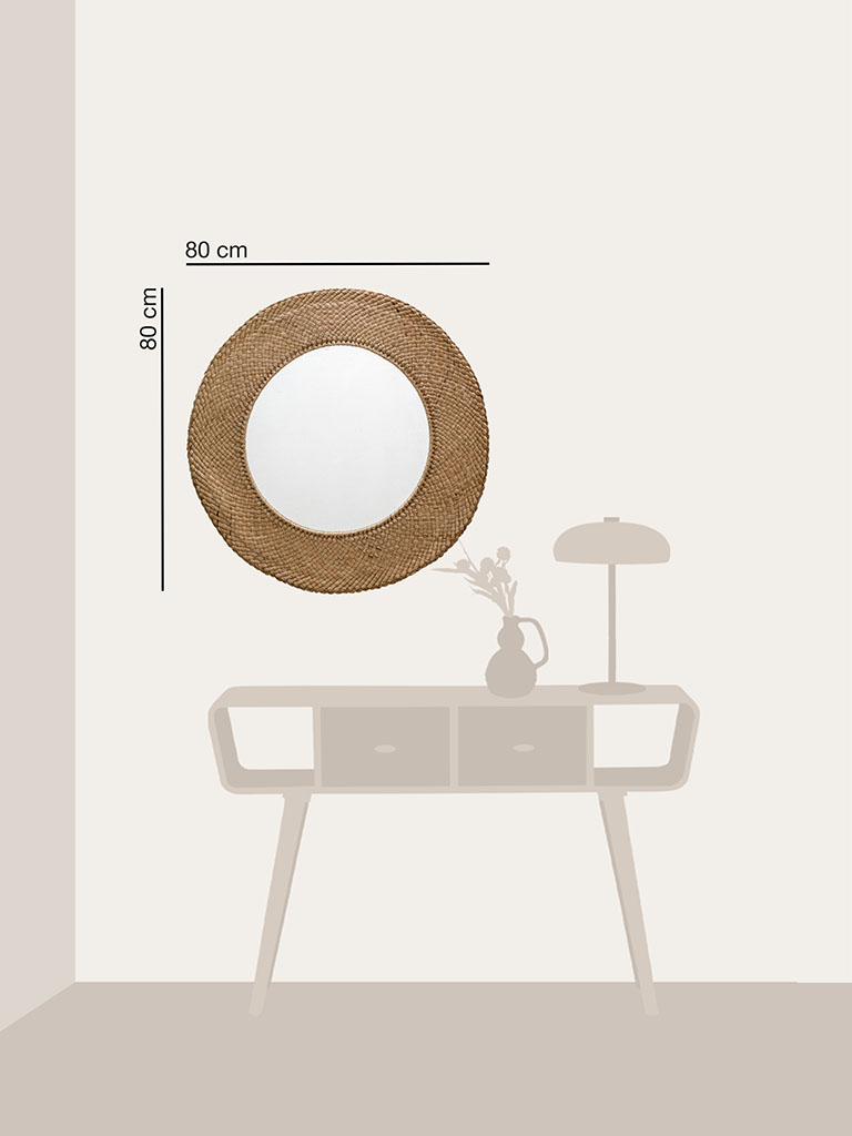 Raffia round mirror - 3