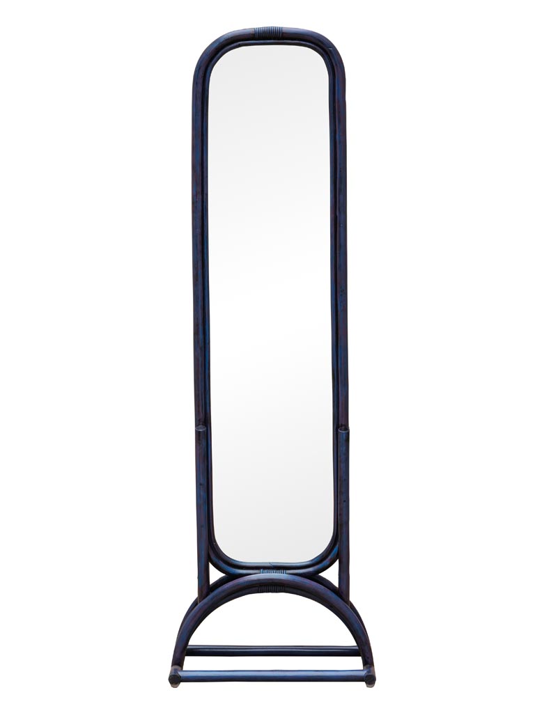 Miroir sur pied rotin bleu Pigmento - 2