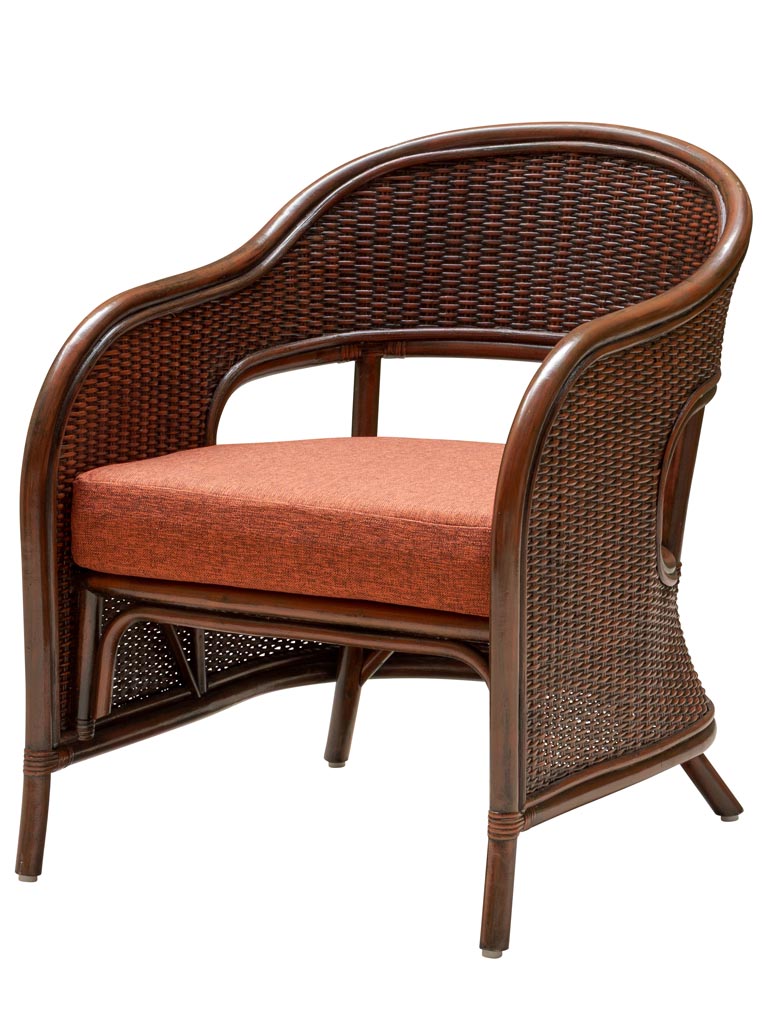 Dark orange armchair with cushion Pigmento - 2