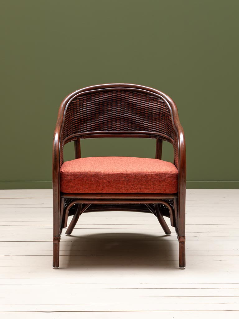 Dark orange armchair with cushion Pigmento - 3