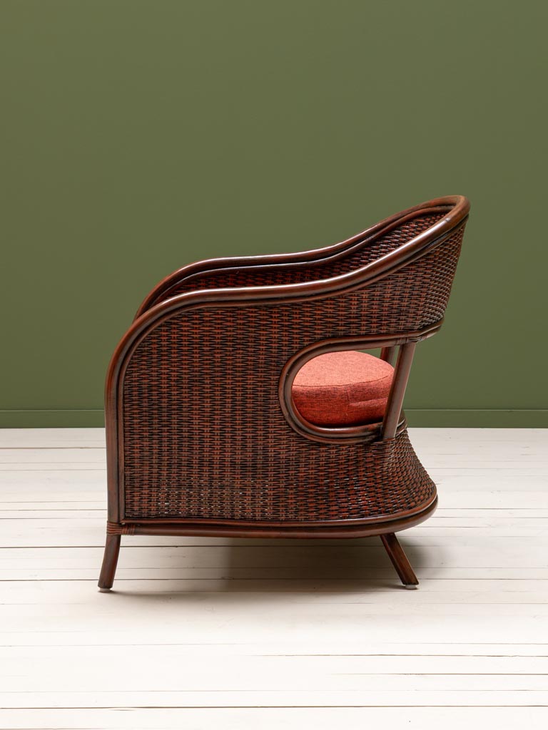 Dark orange armchair with cushion Pigmento - 5