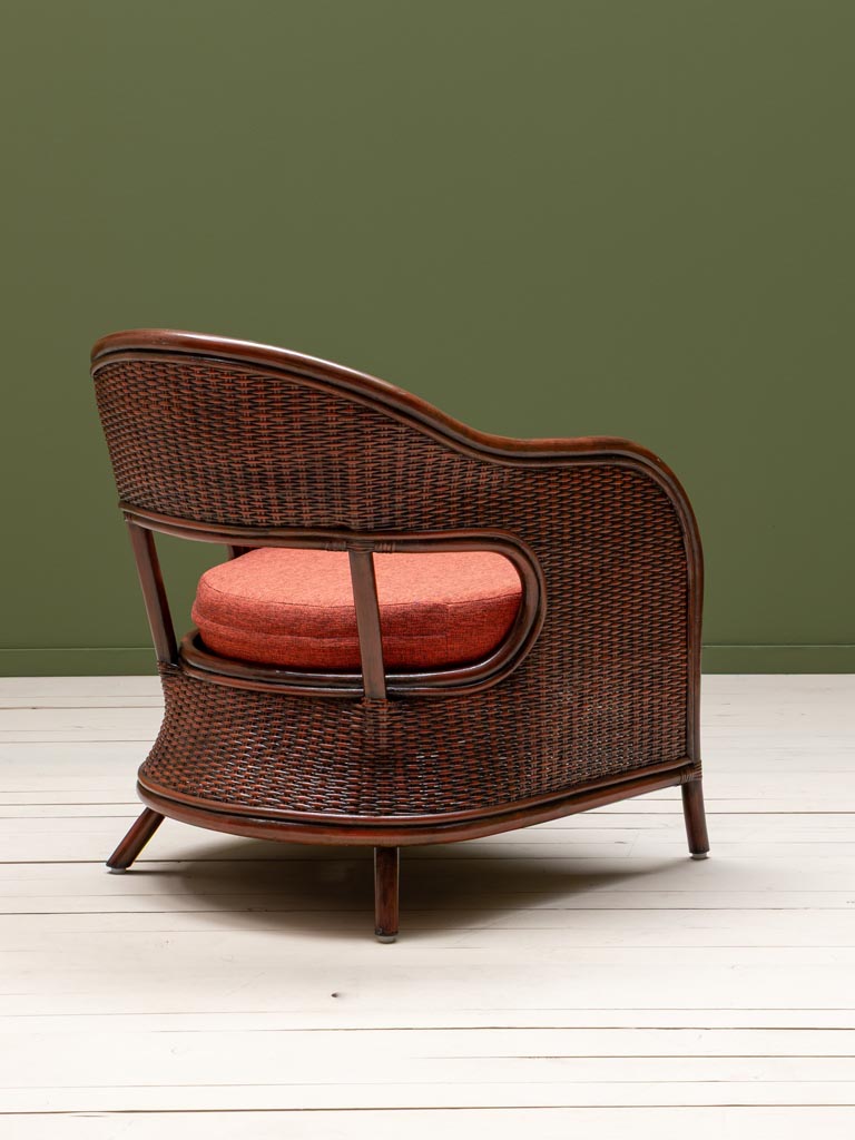 Dark orange armchair with cushion Pigmento - 4
