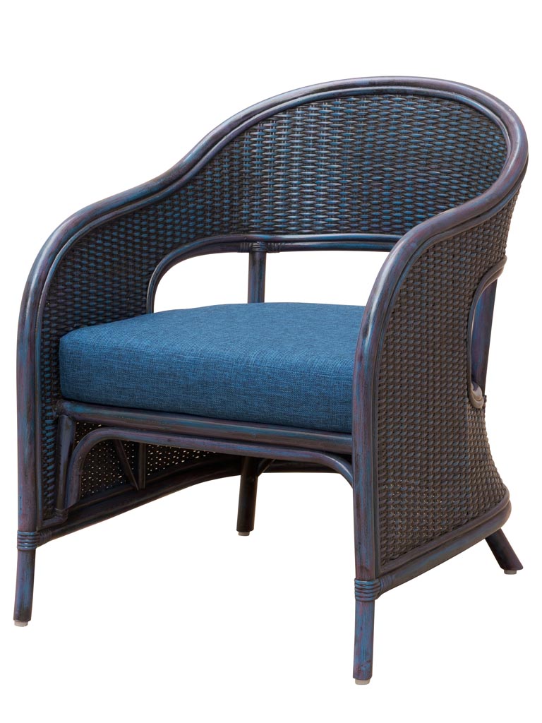 Blue armchair with cushion Pigmento - 2