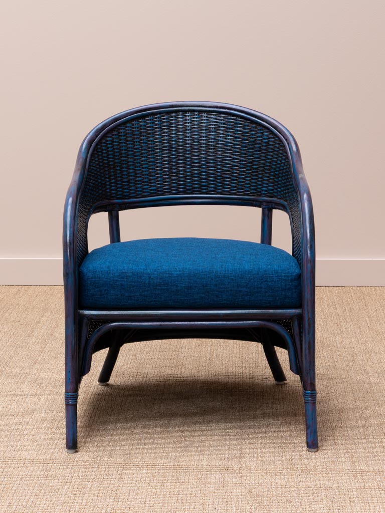 Blue armchair with cushion Pigmento - 3