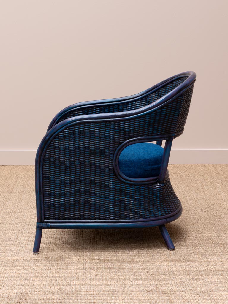 Blue armchair with cushion Pigmento - 5