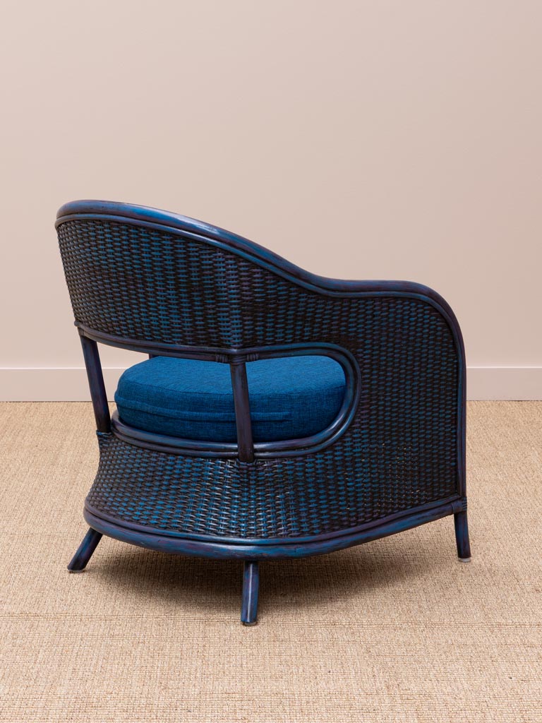 Blue armchair with cushion Pigmento - 4