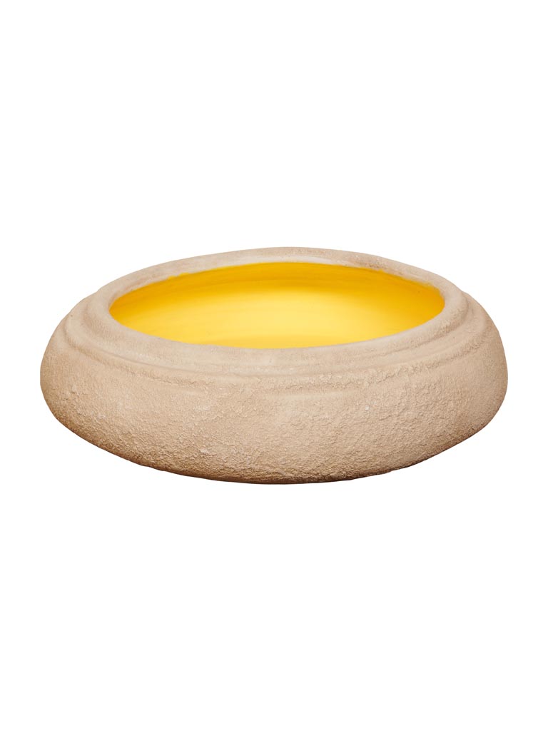 Ceramic bowl yellow inside - 2