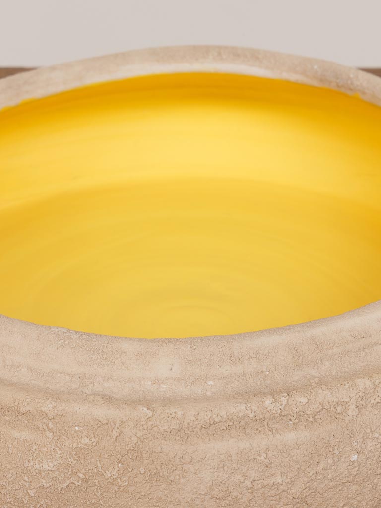 Pot céramique intérieur jaune - 3