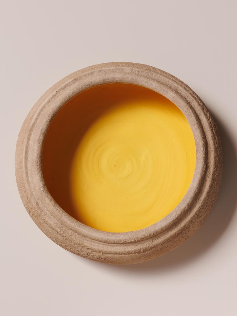 Pot céramique intérieur jaune - 5