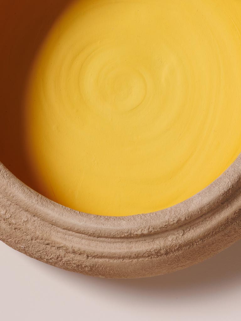Pot céramique intérieur jaune - 4