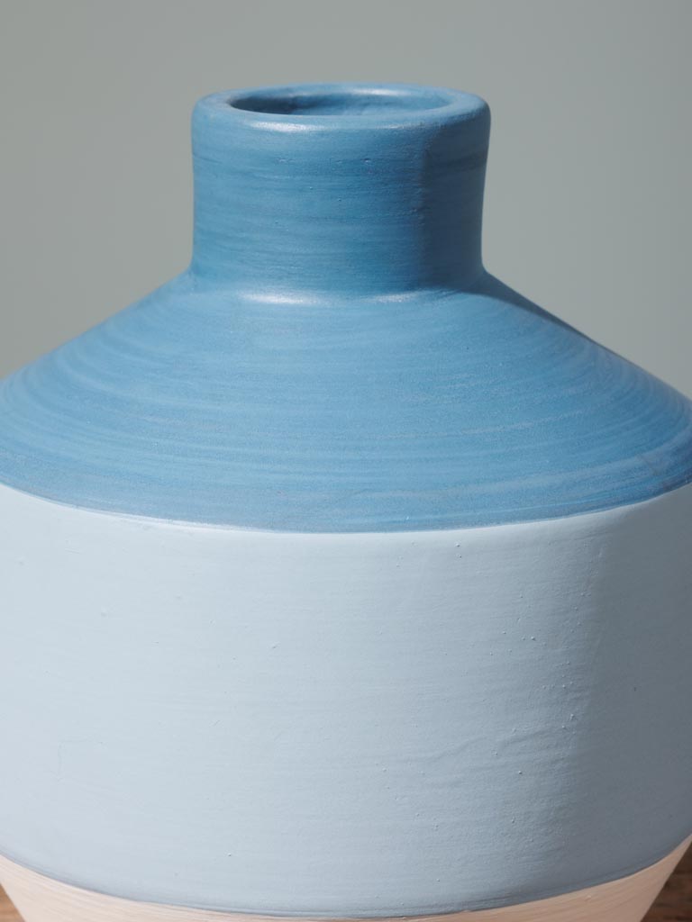 Hanpainted vase blue shades - 4