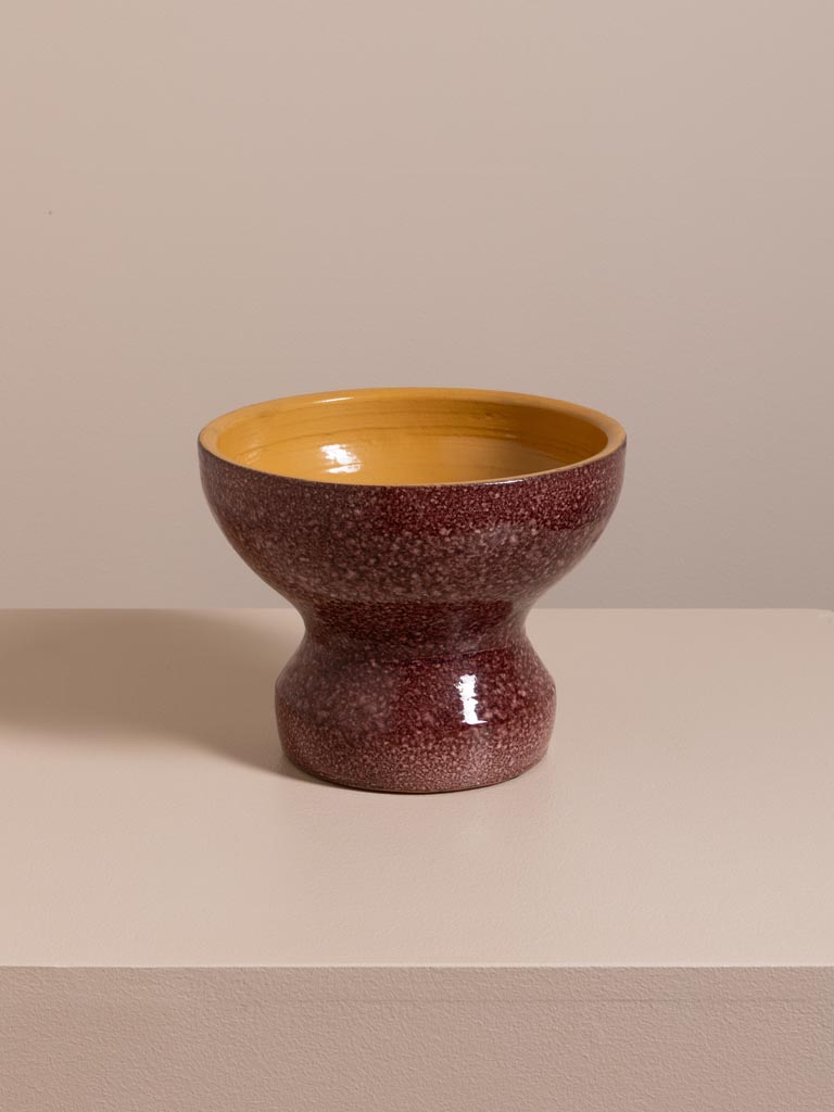 Burgundy bowl mustard inside - 1